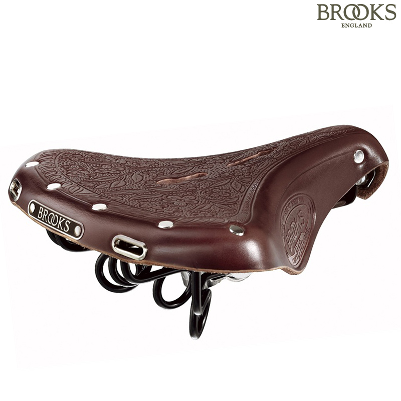 Brooks B18 Womens Embossed leather saddle steel