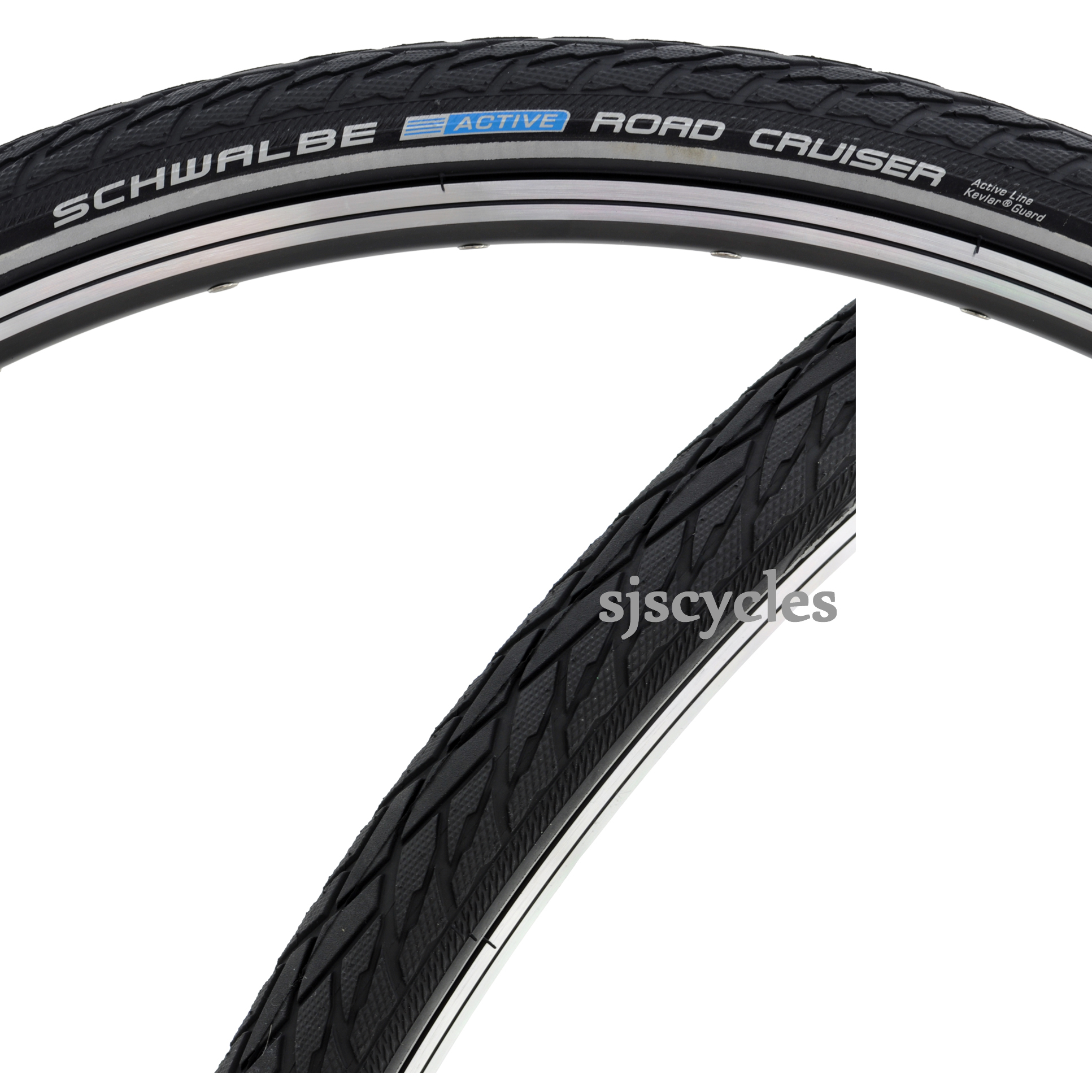 Schwalbe Road Cruiser HS377 Rigid Tyre with Reflex