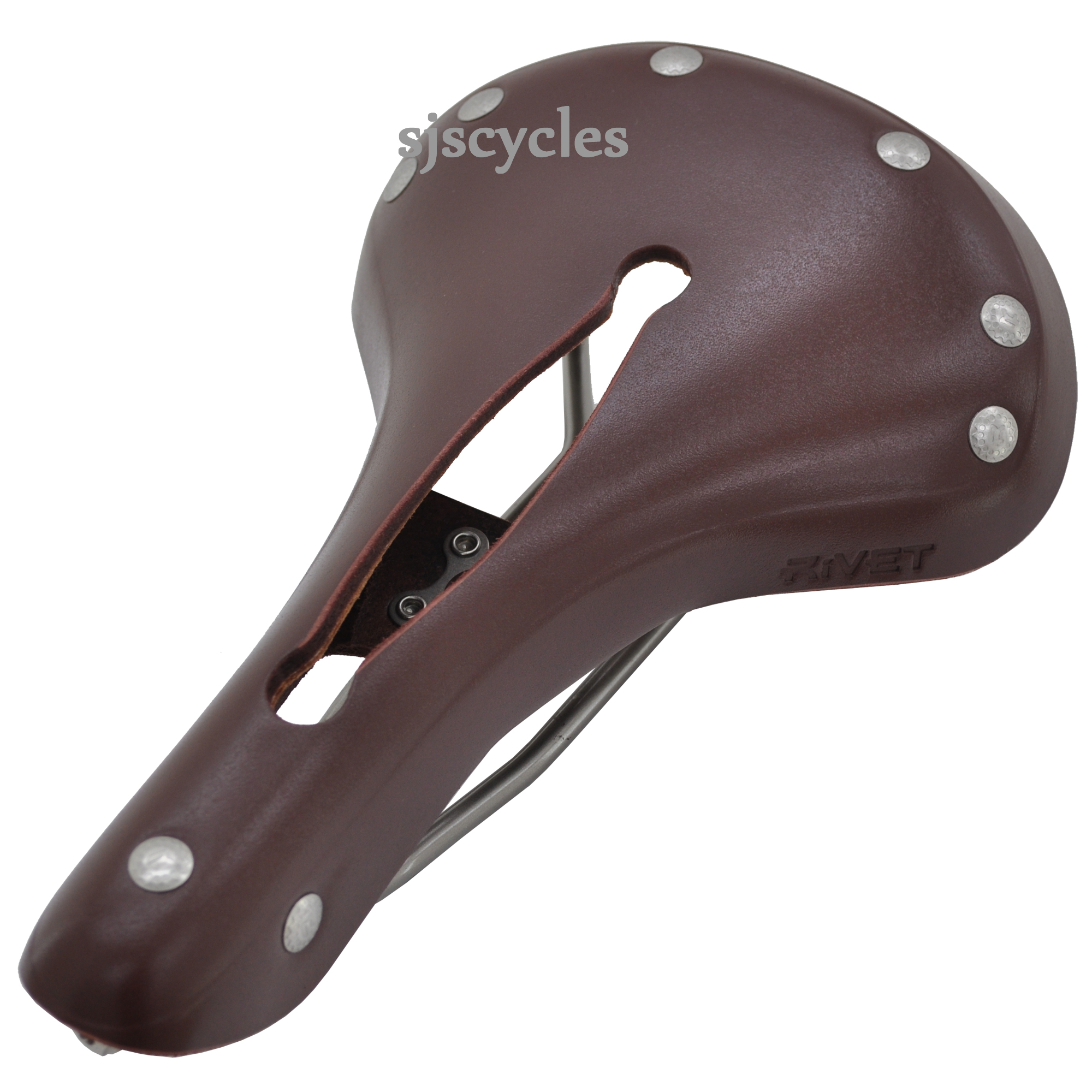 Rivet Pearl Titanium Leather Saddle