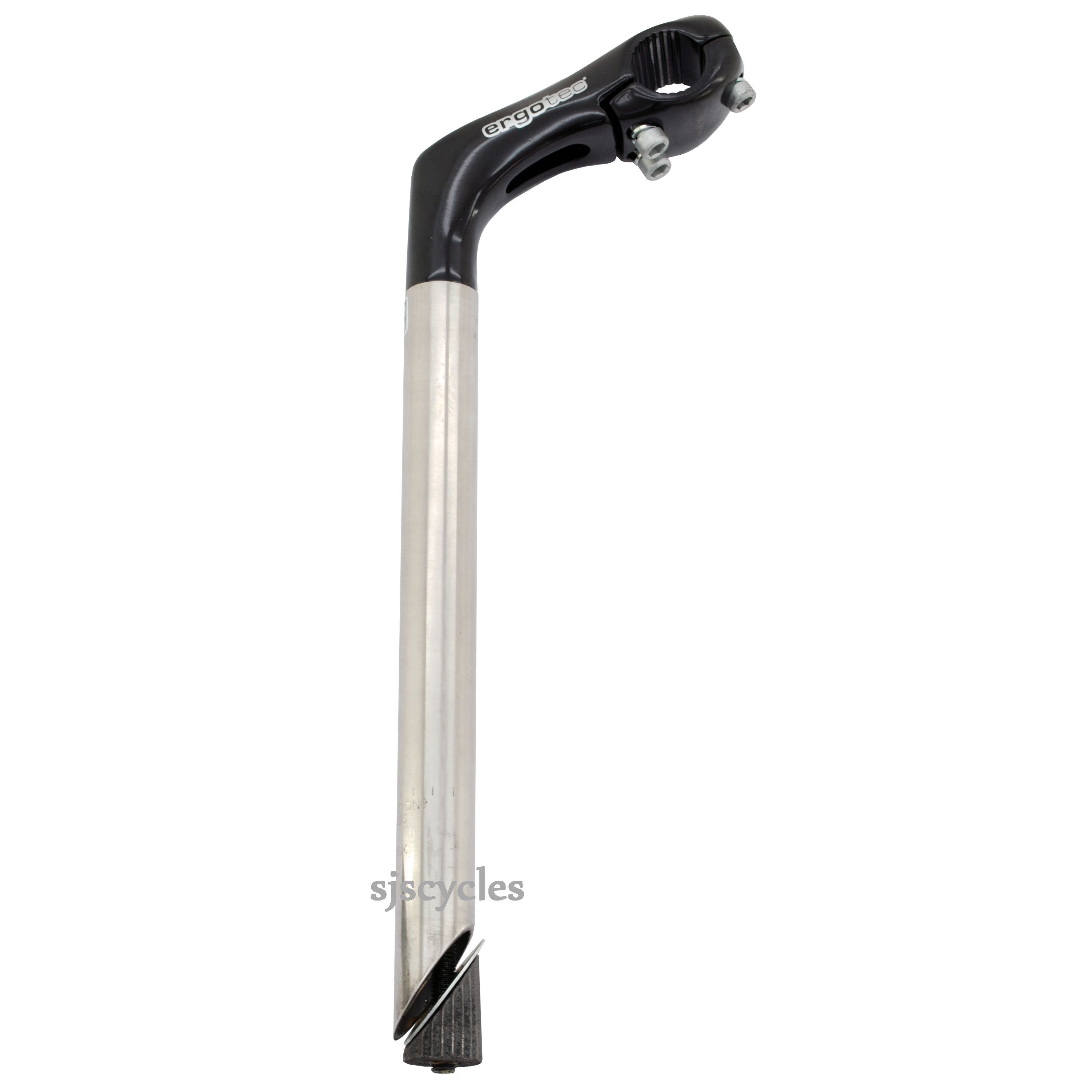 Ergotec Kobra-Tube 1 1/8 Inch Quill Stem - 25.4mm Clamp - Gloss  Black/Silver - Height 300mm