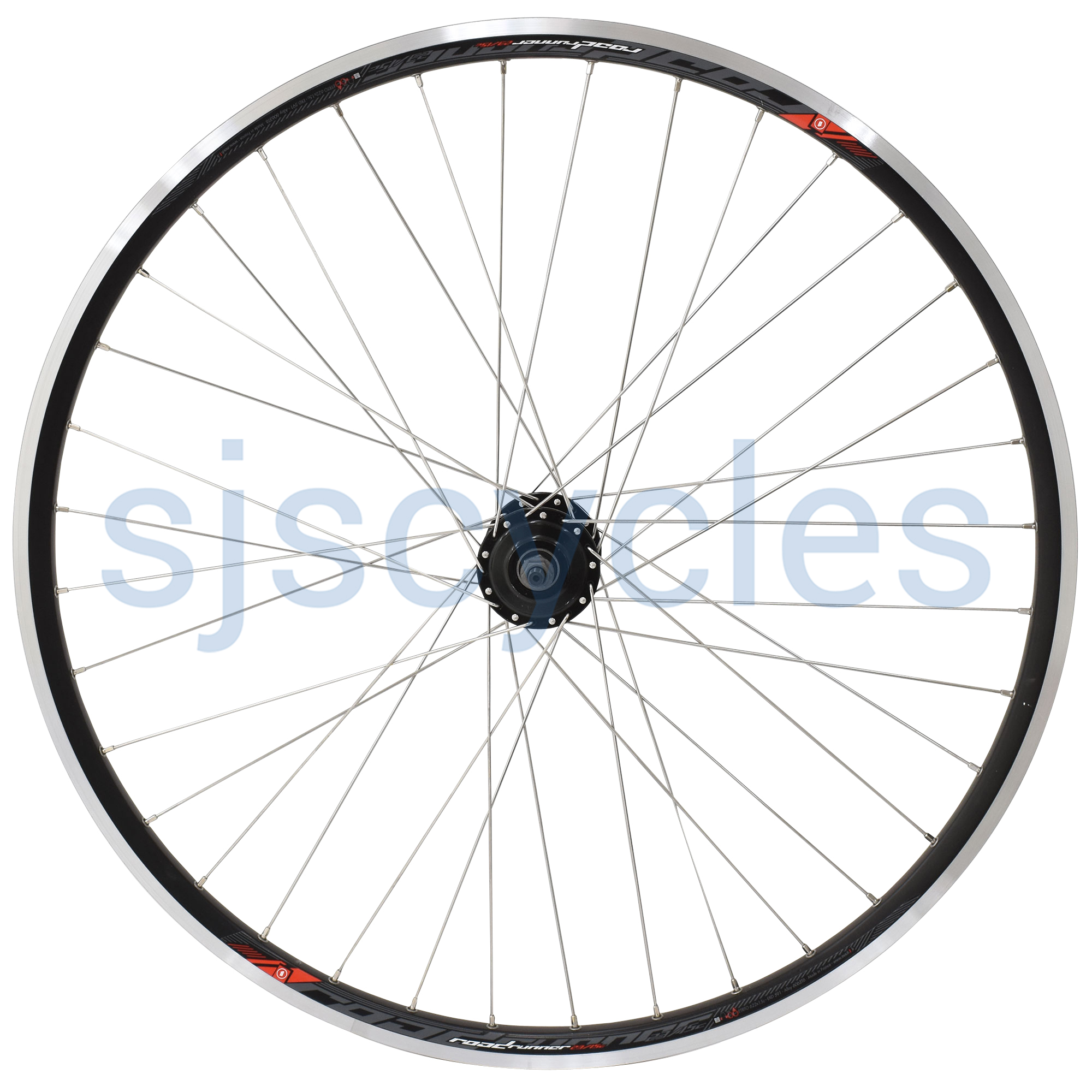 700c 622 Front Wheel 36h Black Rim - Nutted