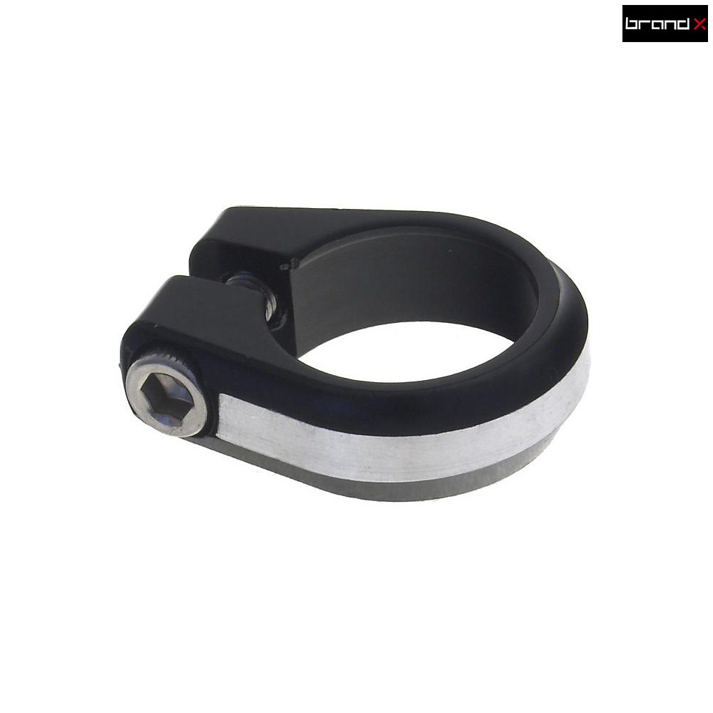 BrandX Seat Clamp & Bolt Jumbo Black Silver 31.8