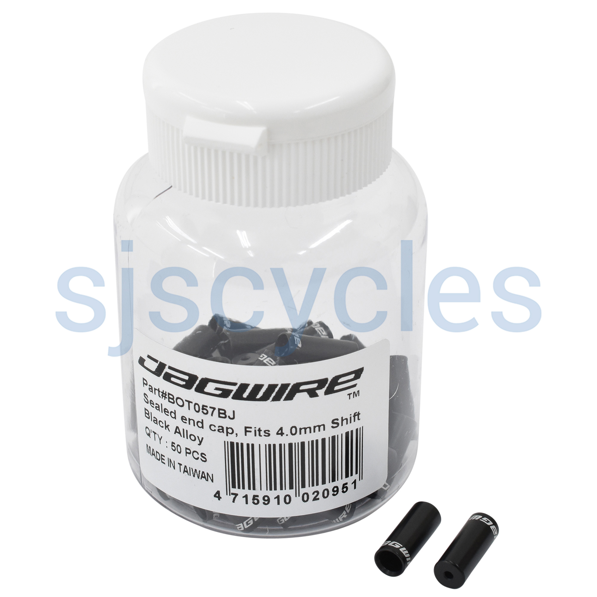 Jagwire 10-Pack Alloy Bicycle Shift Cable End Caps – 4mm X 13mm Black