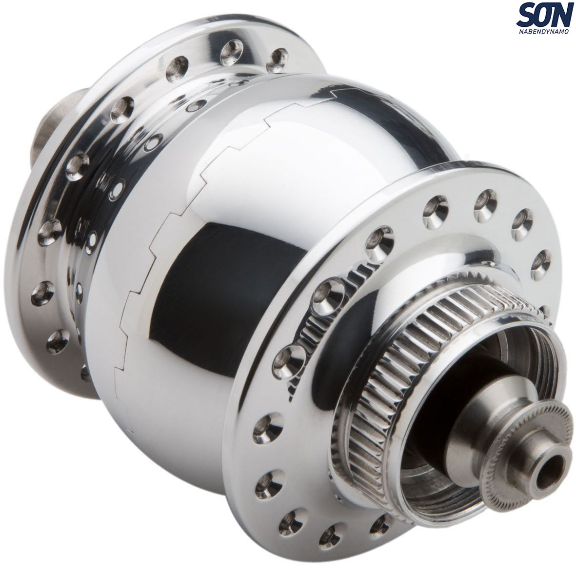 SON delux Centre Lock Disc Dynamo Hub Silver 32H