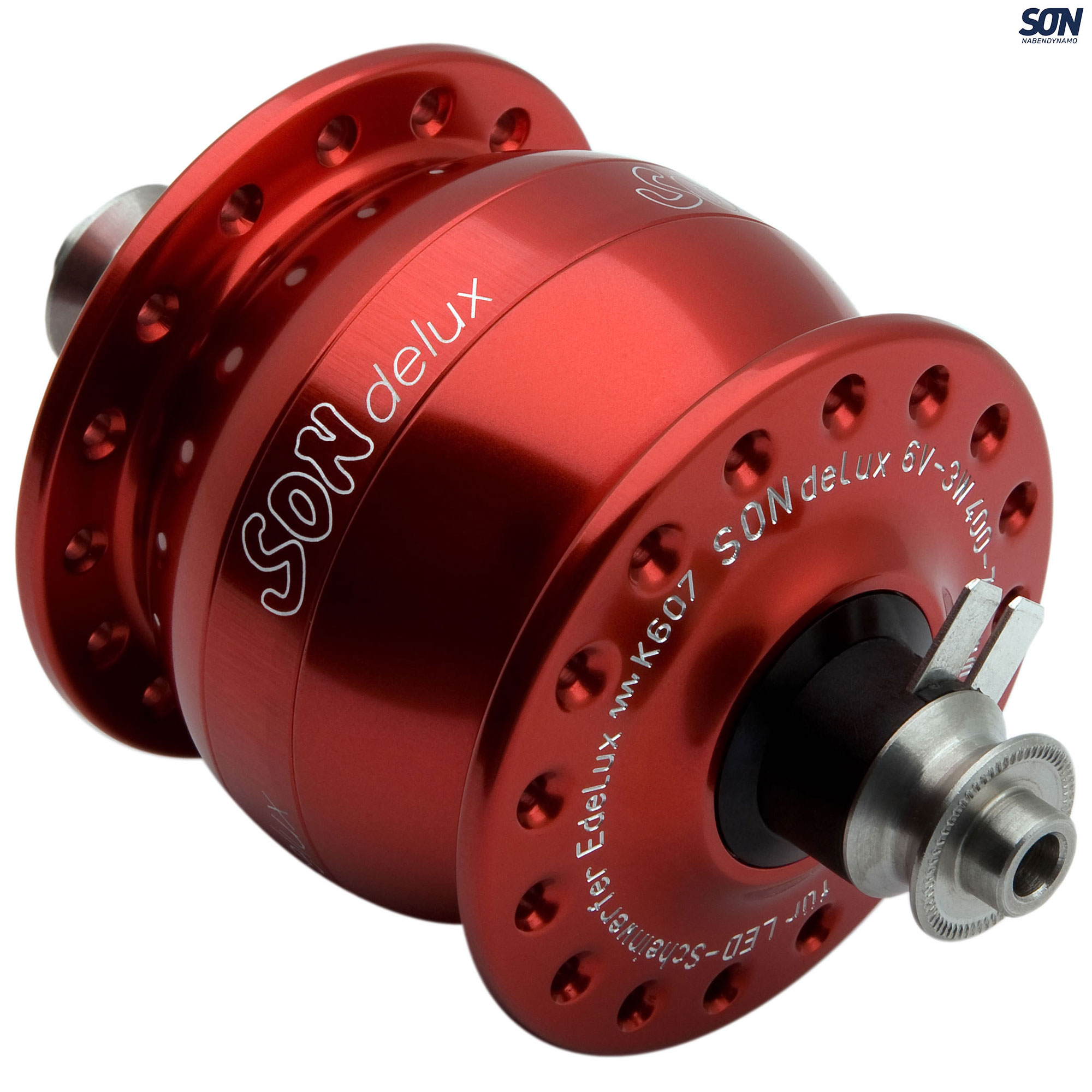 SON delux Dynamo Front Hub Red 32H